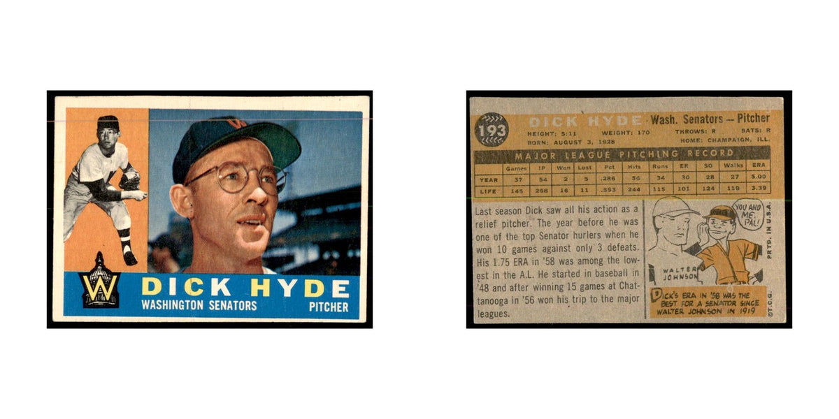 1960 Topps Dick Hyde Baseball Cards #193