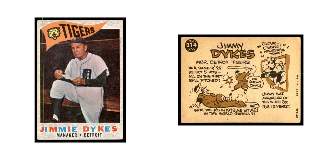 1960 Topps Jimmie Dykes Baseball Cards #214