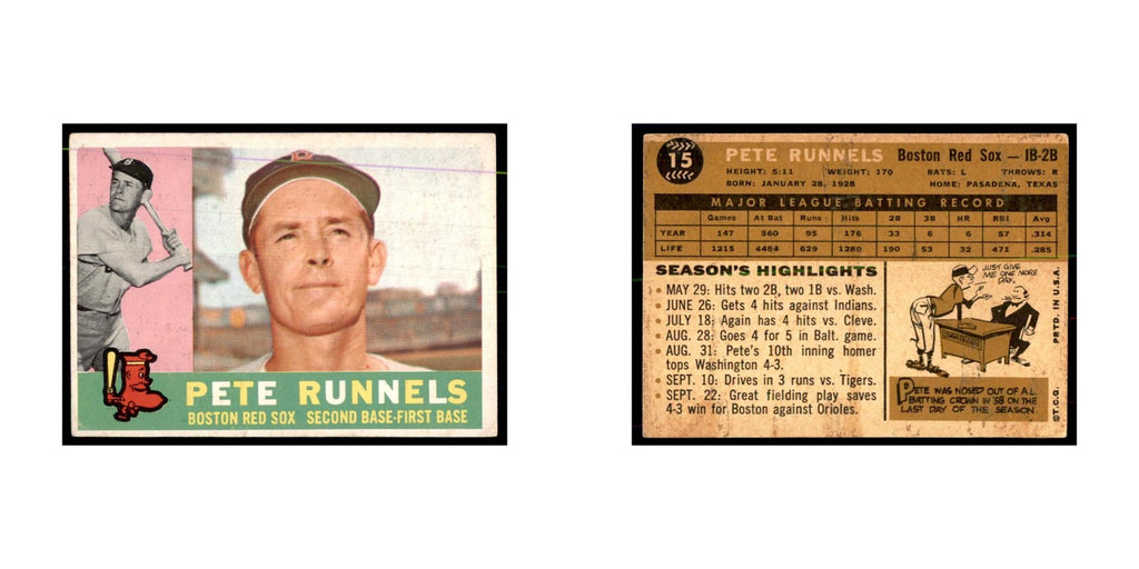 1960 Topps Pete Runnels Baseball Cards #15