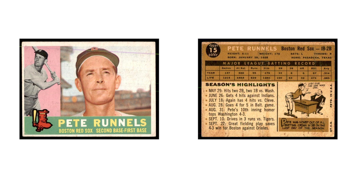1960 Topps Pete Runnels Baseball Cards #15