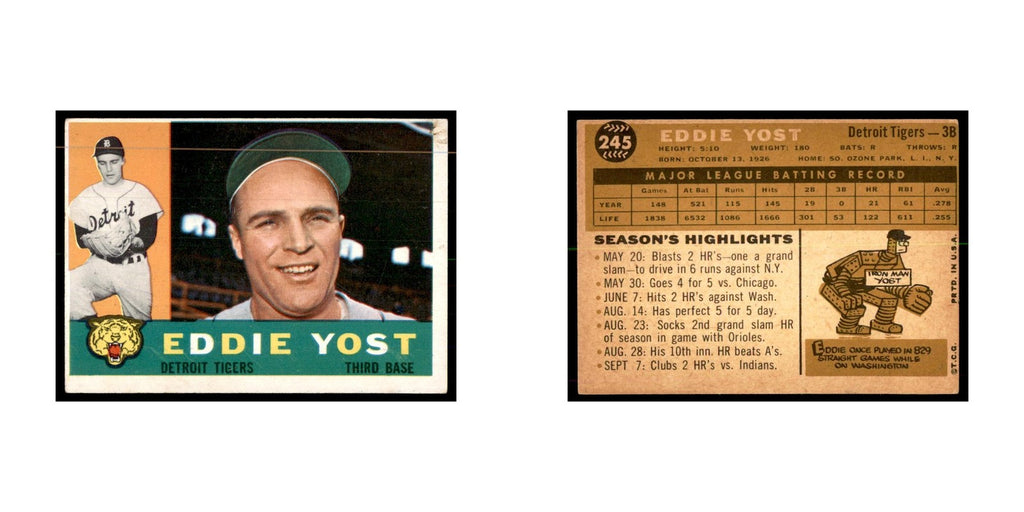 1960 Topps Eddie Yost Baseball Cards #245