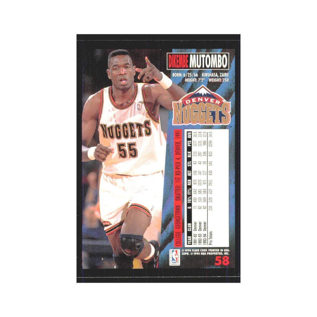 1994 Fleer Dikembe Mutombo Nuggets #58