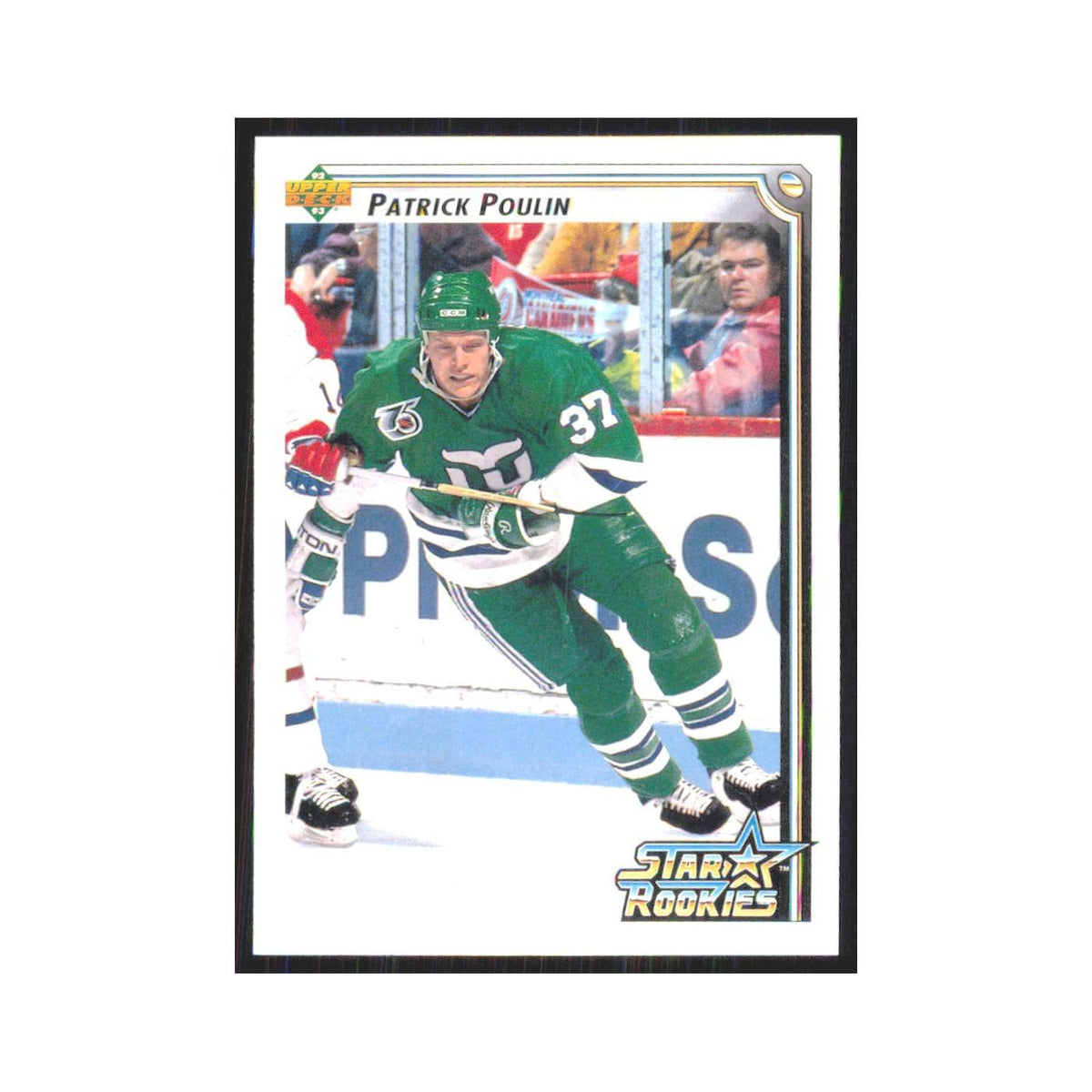 Patrick Poulin Rookie 1992 Upper Deck #416 Hartford Whalers Hockey Card NM