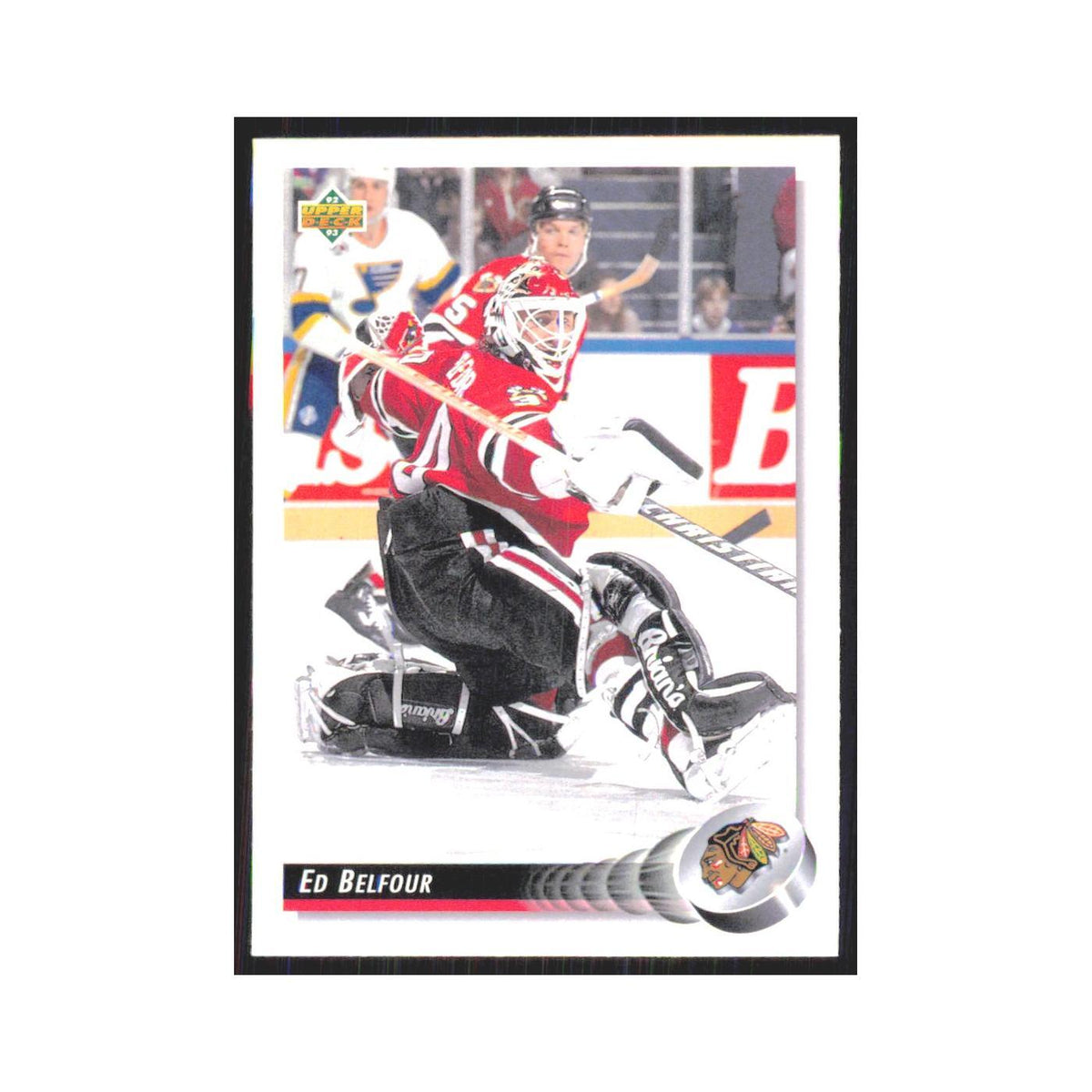 Ed Belfour 1992 Upper Deck #203 Chicago Blackhawks Hockey Card NM