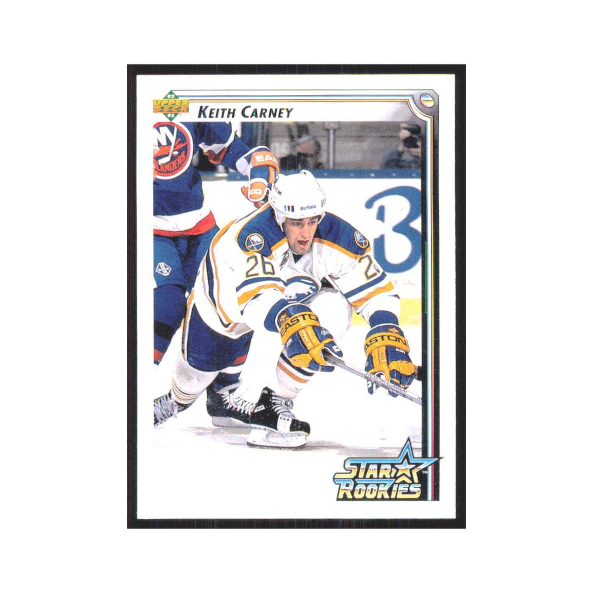 Keith Carney Rookie 1992 Upper Deck #402 Buffalo Sabres Hockey Card NM