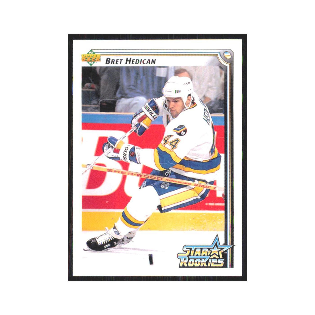Bret Hedican Rookie 1992 Upper Deck #414 St. Louis Blues Hockey Card NM