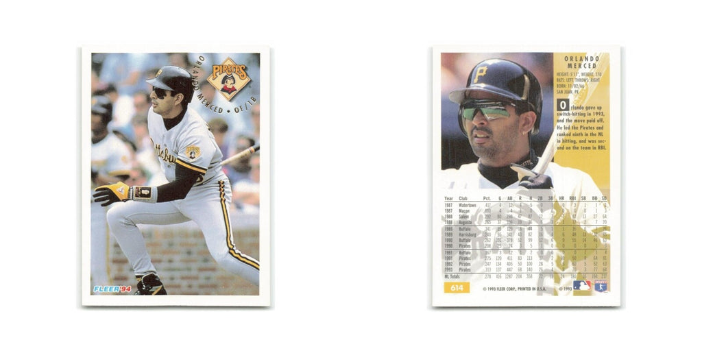 Orlando Merced 1994 Fleer #614 Pittsburgh Pirates Baseball Card NM