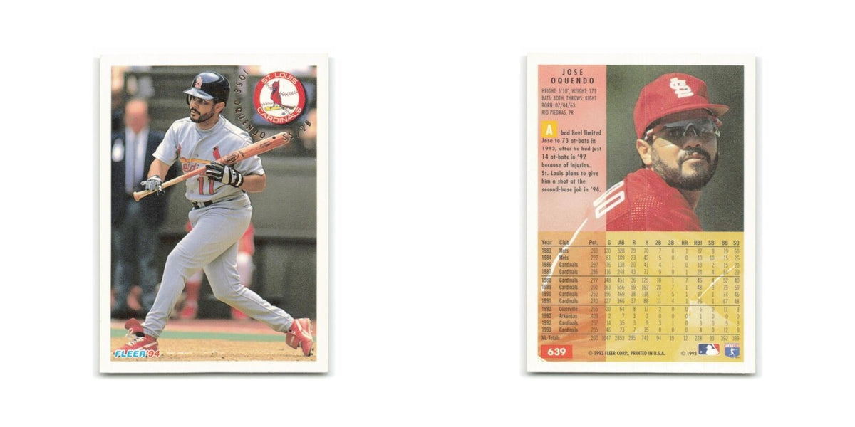 Jose Oquendo 1994 Fleer #639 St. Louis Cardinals Baseball Card NM