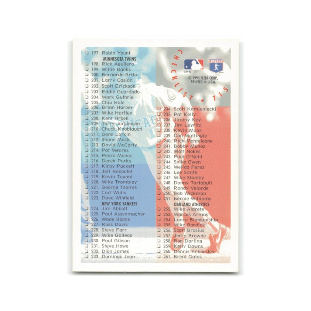 Checklist 1994 Fleer #715 Baseball Card NM