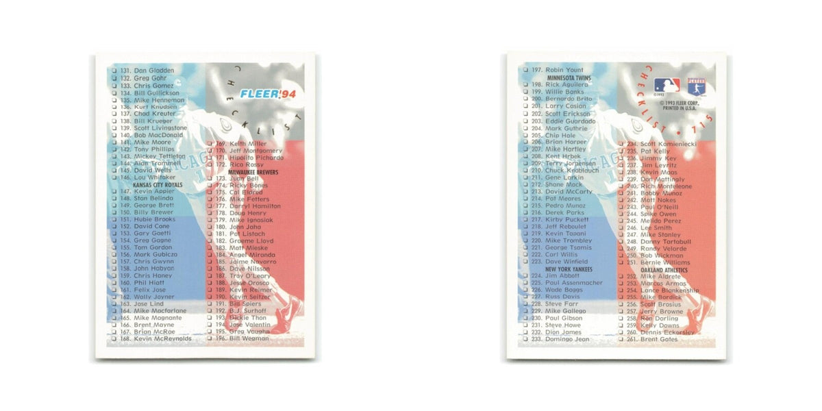 Checklist 1994 Fleer #715 Baseball Card NM