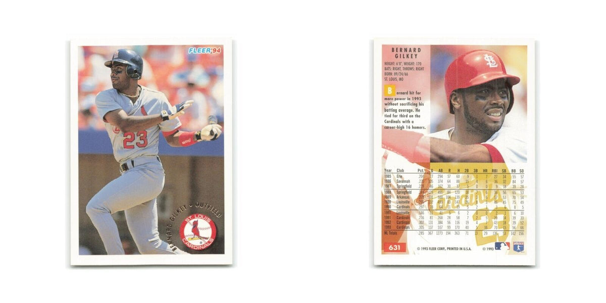 Bernard Gilkey 1994 Fleer #631 St. Louis Cardinals Baseball Card NM