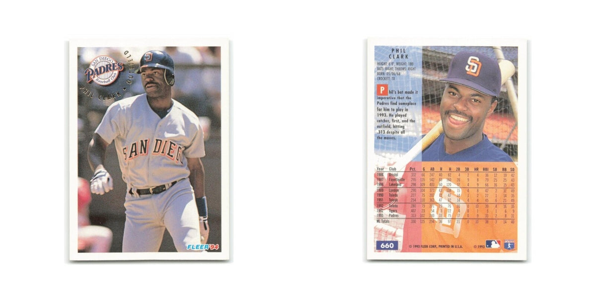 Phil Clark 1994 Fleer #660 San Diego Padres Baseball Card NM