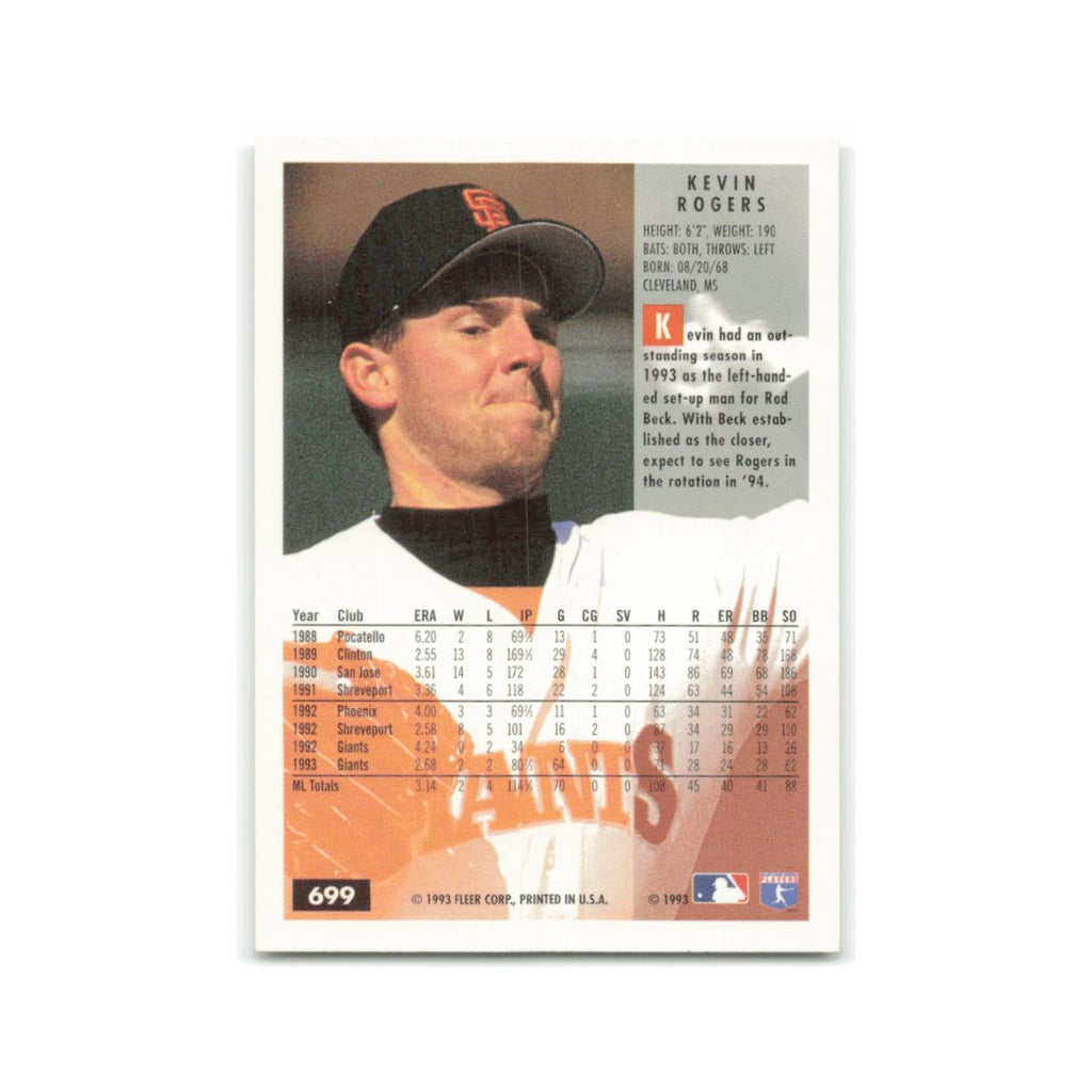 Kevin Rogers 1994 Fleer #699 San Francisco Giants Baseball Card NM