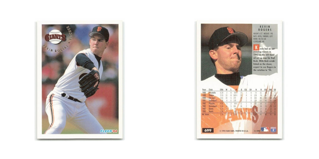Kevin Rogers 1994 Fleer #699 San Francisco Giants Baseball Card NM