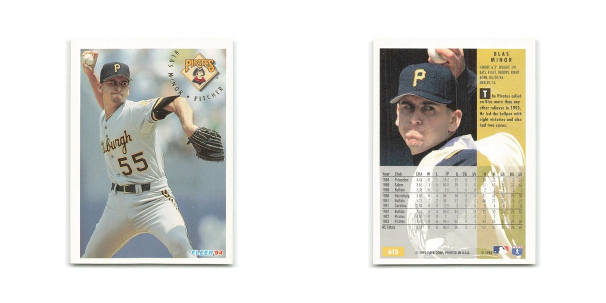 Blas Minor 1994 Fleer #615 Pittsburgh Pirates Baseball Card NM