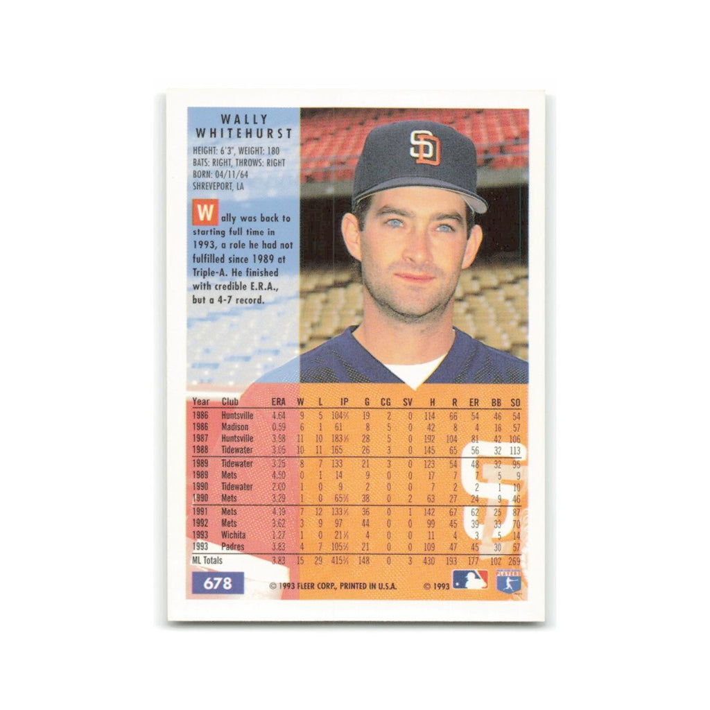 Wally Whitehurst 1994 Fleer #678 San Diego Padres Baseball Card NM