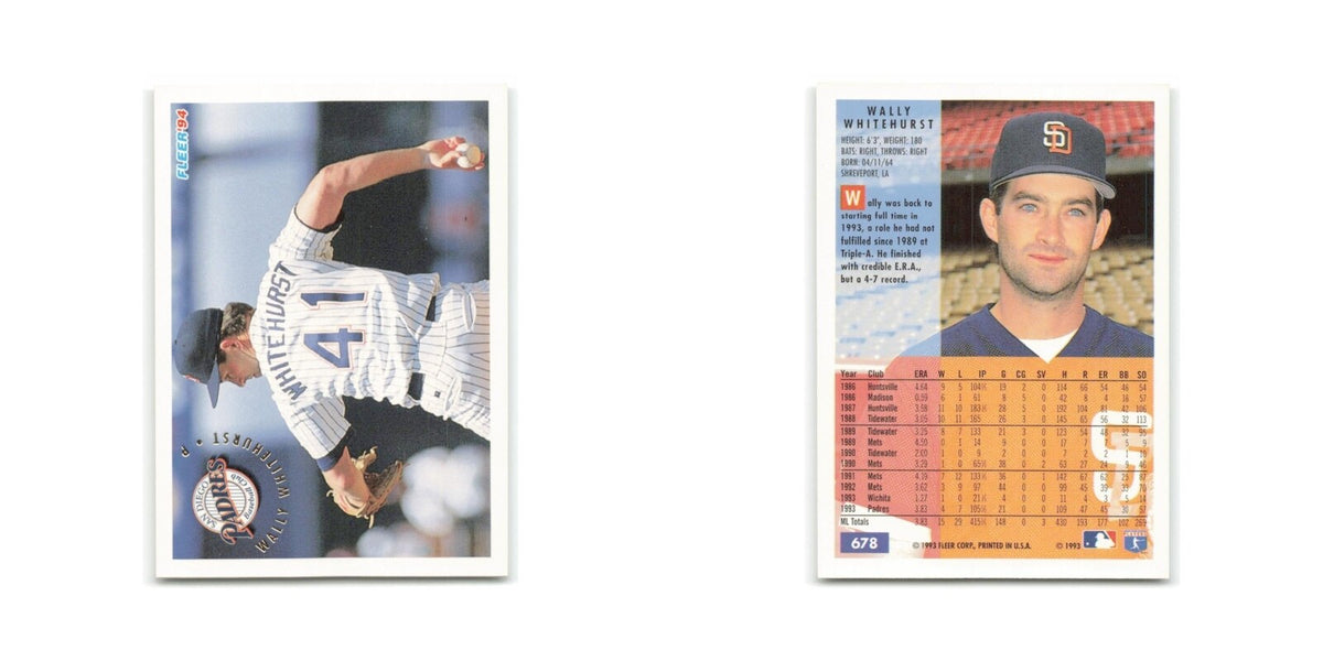 Wally Whitehurst 1994 Fleer #678 San Diego Padres Baseball Card NM