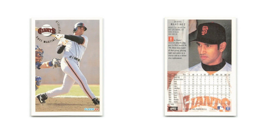 Dave Martinez 1994 Fleer #695 San Francisco Giants Baseball Card NM