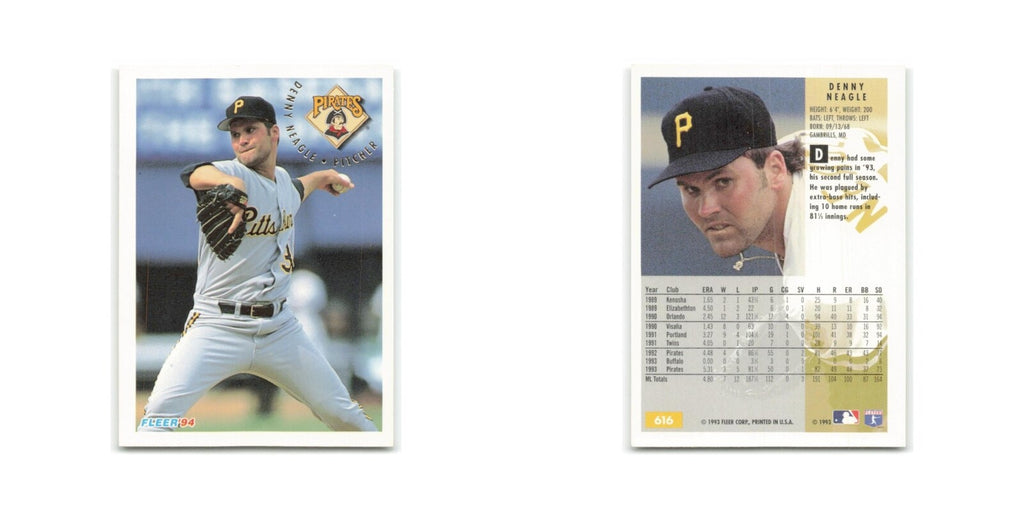 Denny Neagle 1994 Fleer #616 Pittsburgh Pirates Baseball Card NM