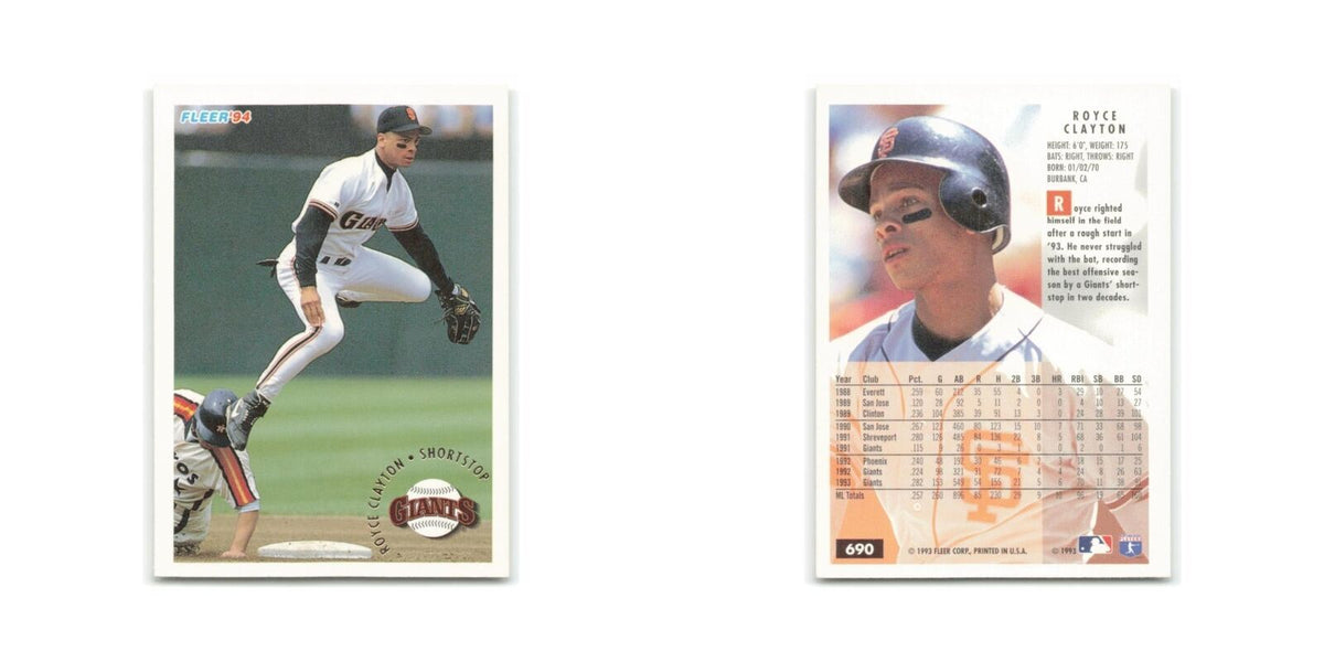 Royce Clayton 1994 Fleer #690 San Francisco Giants Baseball Card NM
