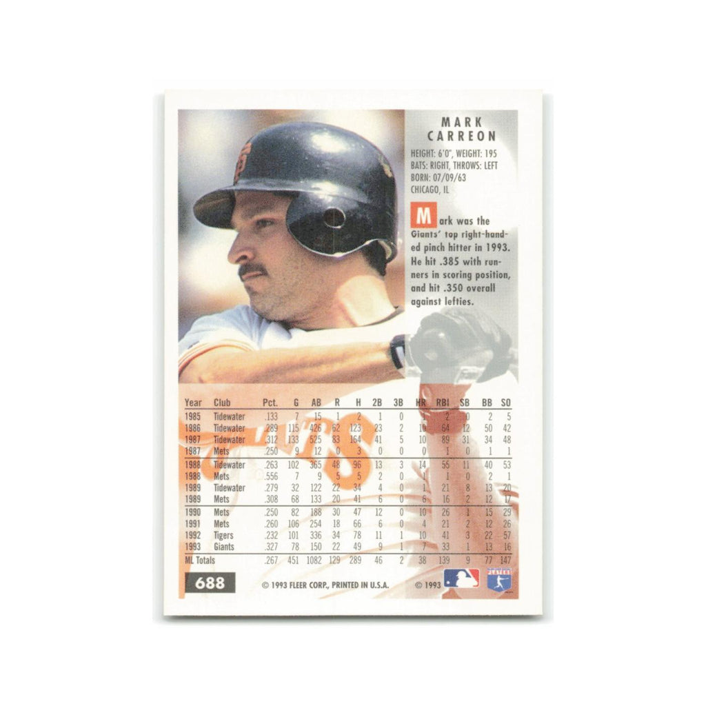 Mark Carreon 1994 Fleer #688 San Francisco Giants Baseball Card NM