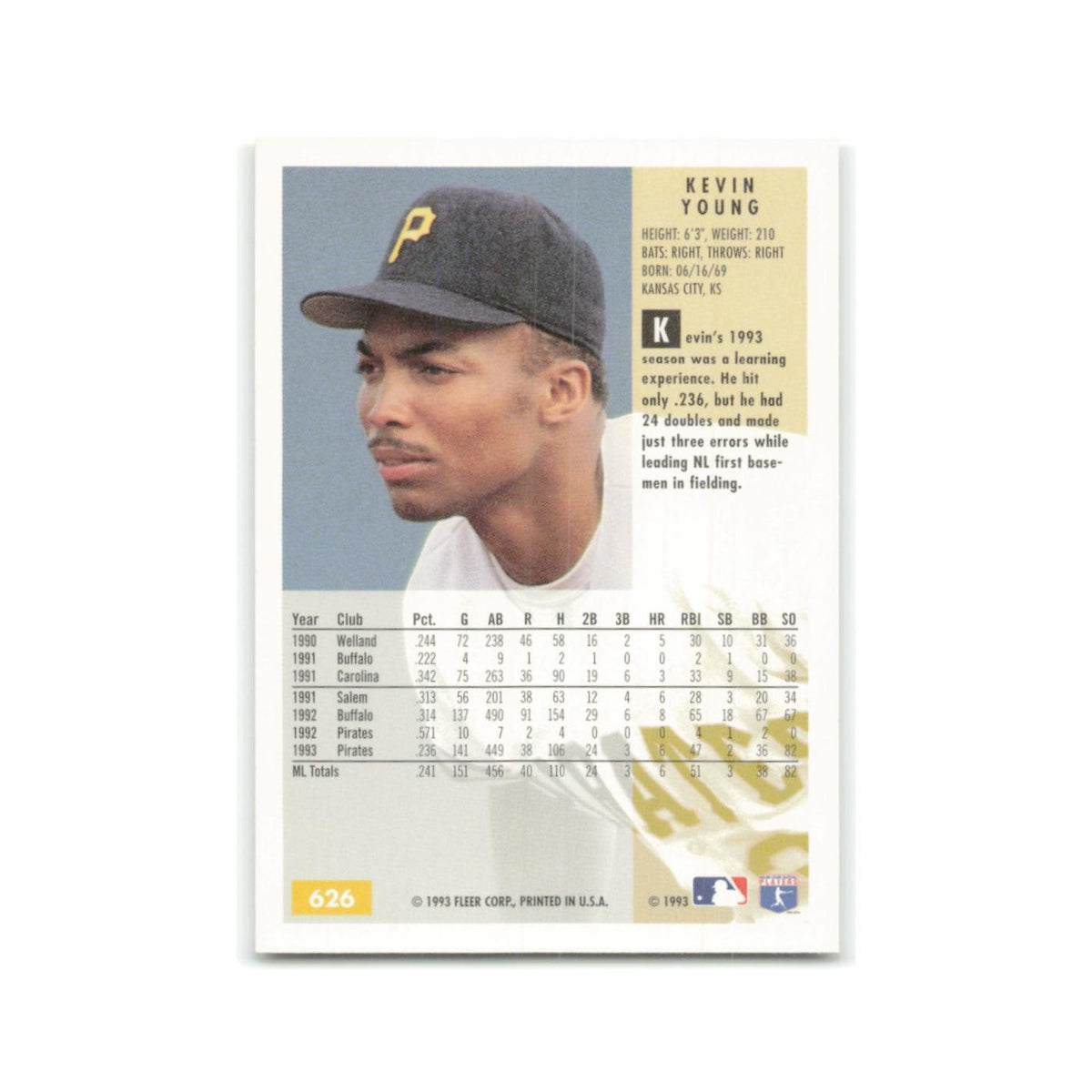 Kevin Young 1994 Fleer #626 Pittsburgh Pirates Baseball Card NM