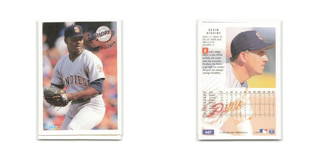 Kevin Higgins 1994 Fleer #667 San Diego Padres Baseball Card NM