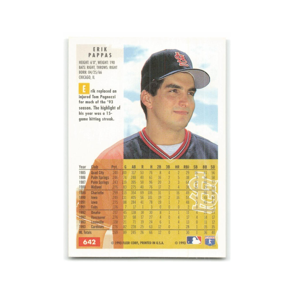 Erik Pappas 1994 Fleer #642 St. Louis Cardinals Baseball Card NM