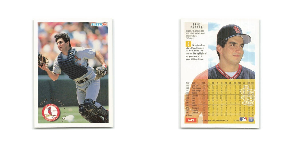 Erik Pappas 1994 Fleer #642 St. Louis Cardinals Baseball Card NM