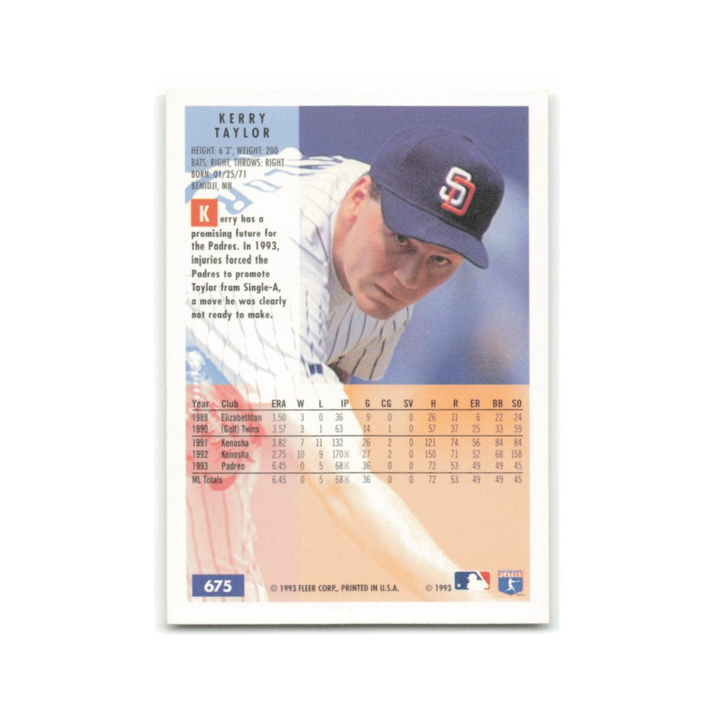 Kerry Taylor 1994 Fleer #675 San Diego Padres Baseball Card NM