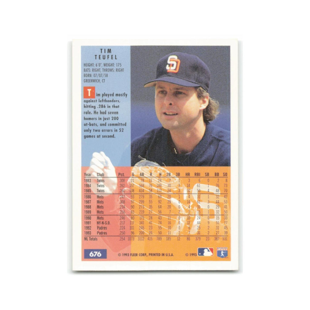 Tim Teufel 1994 Fleer #676 San Diego Padres Baseball Card NM
