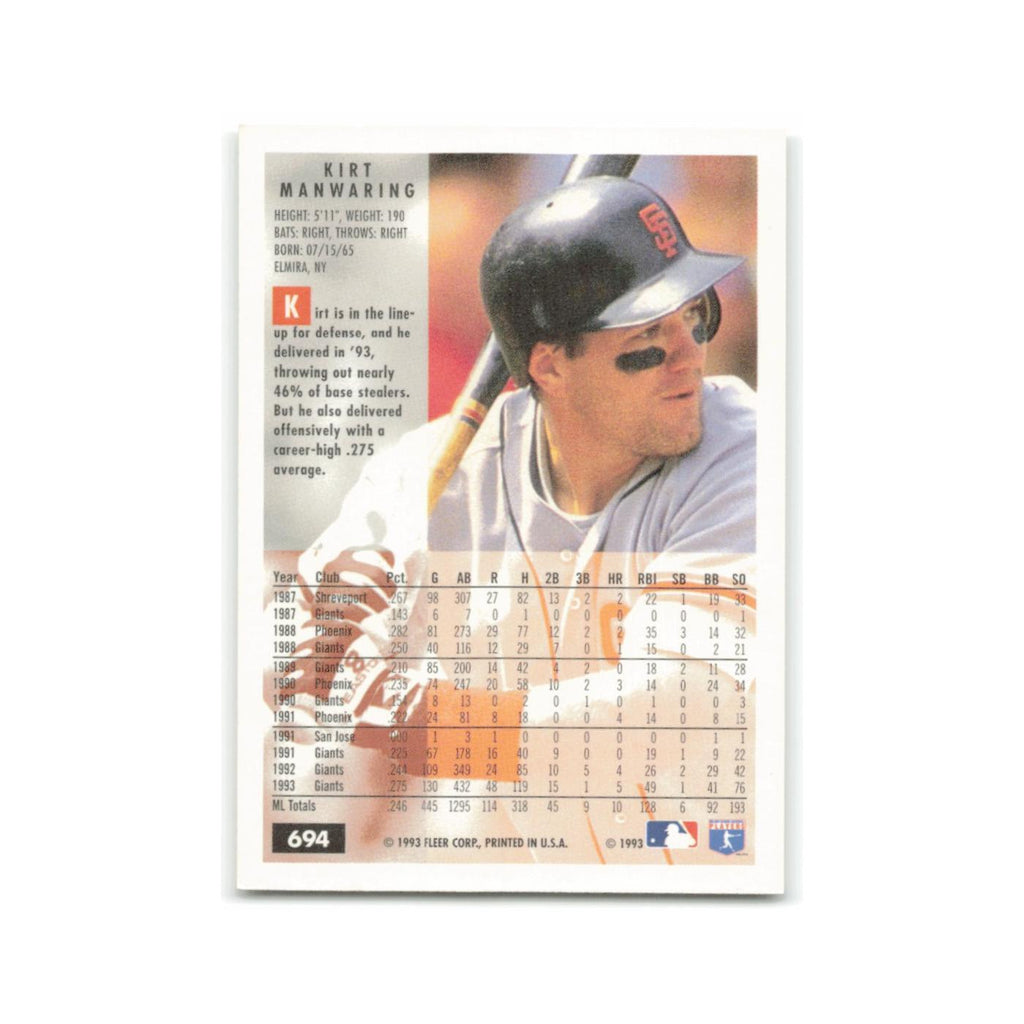 Kirt Manwaring 1994 Fleer #694 San Francisco Giants Baseball Card NM