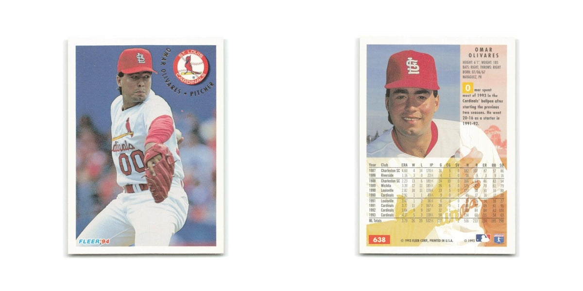 Omar Olivares 1994 Fleer #638 St. Louis Cardinals Baseball Card NM