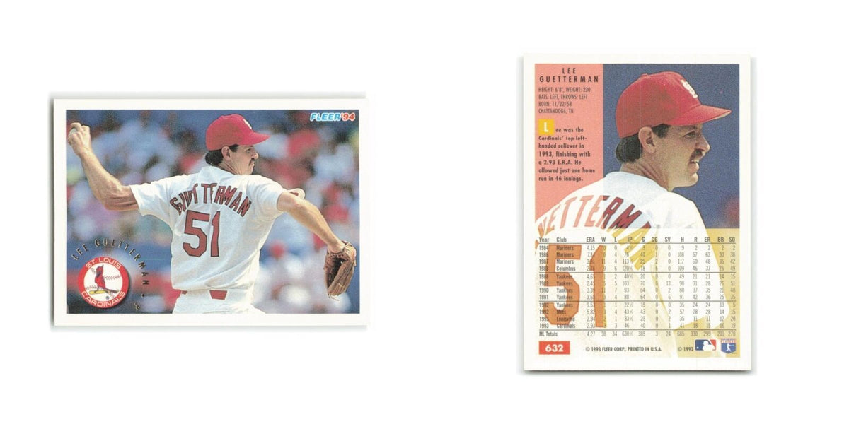 Lee Guetterman 1994 Fleer #632 St. Louis Cardinals Baseball Card NM