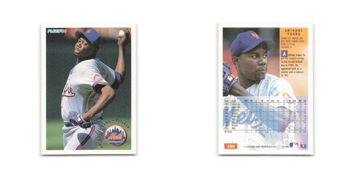 Anthony Young 1994 Fleer #580 New York Mets Baseball Card NM