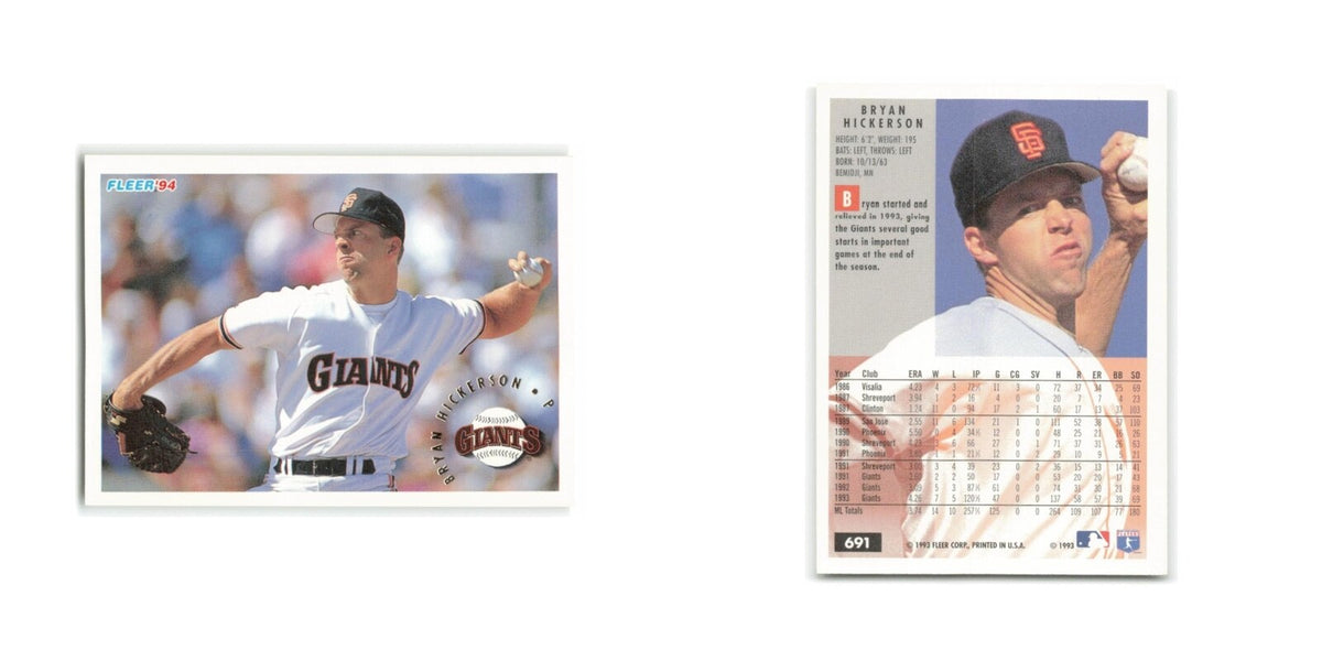 Bryan Hickerson 1994 Fleer #691 San Francisco Giants Baseball Card NM