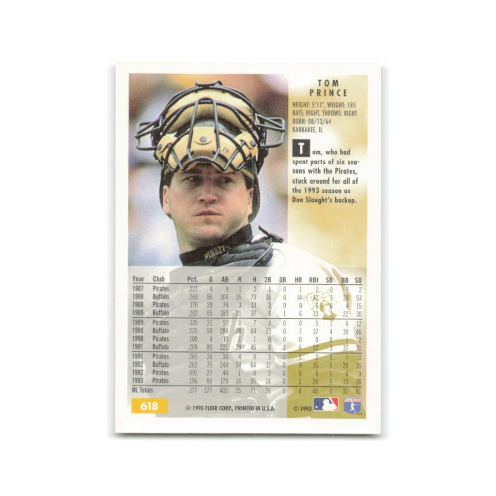 Tom Prince 1994 Fleer #618 Pittsburgh Pirates Baseball Card NM