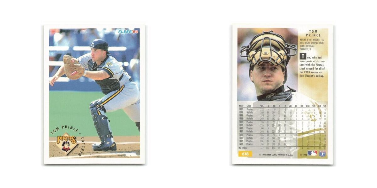 Tom Prince 1994 Fleer #618 Pittsburgh Pirates Baseball Card NM