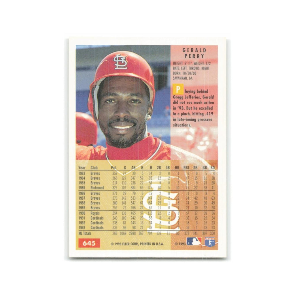 Gerald Perry 1994 Fleer #645 St. Louis Cardinals Baseball Card NM