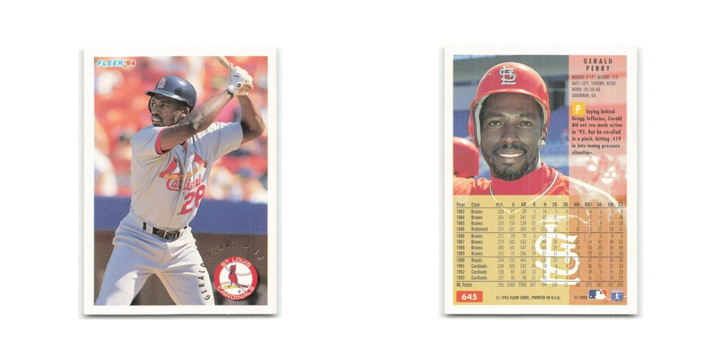 Gerald Perry 1994 Fleer #645 St. Louis Cardinals Baseball Card NM