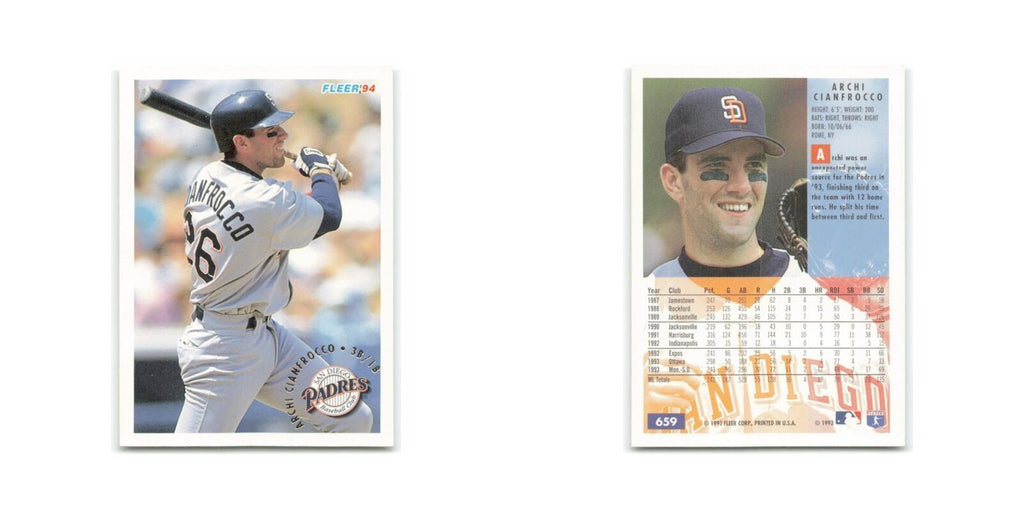 Archi Cianfrocco 1994 Fleer #659 San Diego Padres Baseball Card NM