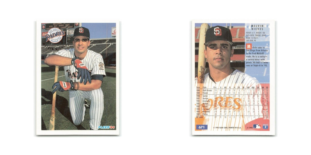 Melvin Nieves 1994 Fleer #671 San Diego Padres Baseball Card NM