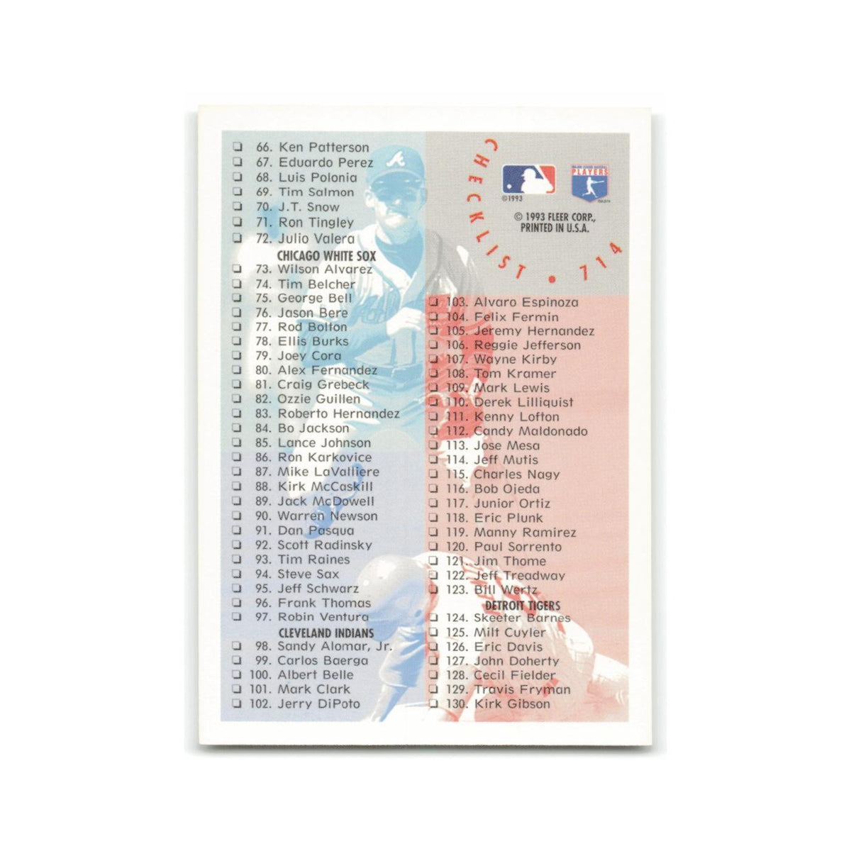 Checklist 1994 Fleer #714 Baseball Card NM