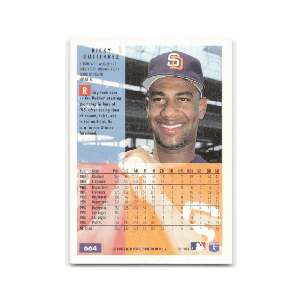 Ricky Gutierrez 1994 Fleer #664 San Diego Padres Baseball Card NM