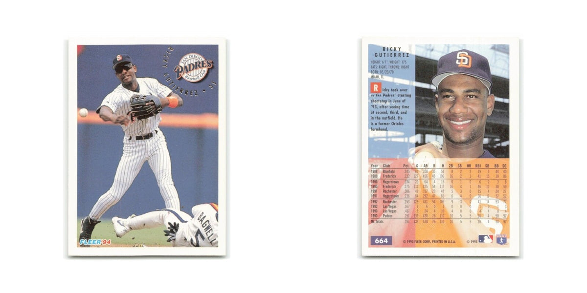Ricky Gutierrez 1994 Fleer #664 San Diego Padres Baseball Card NM