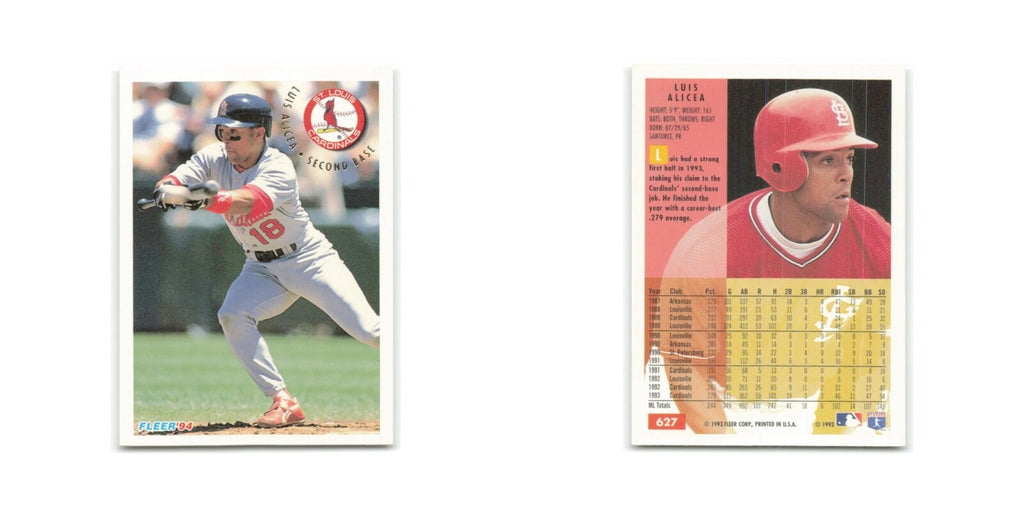 Luis Alicea 1994 Fleer #627 St. Louis Cardinals Baseball Card NM