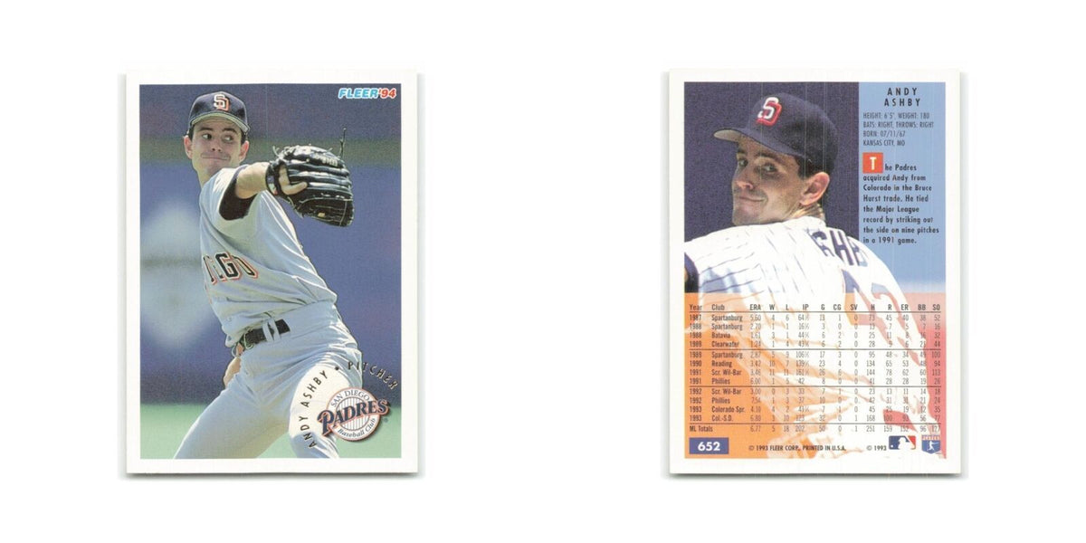 Andy Ashby 1994 Fleer #652 San Diego Padres Baseball Card NM