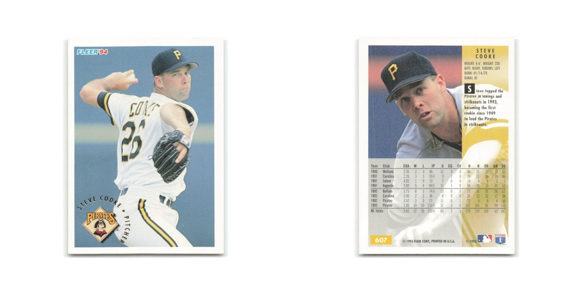 Steve Cooke 1994 Fleer #607 Pittsburgh Pirates Baseball Card NM