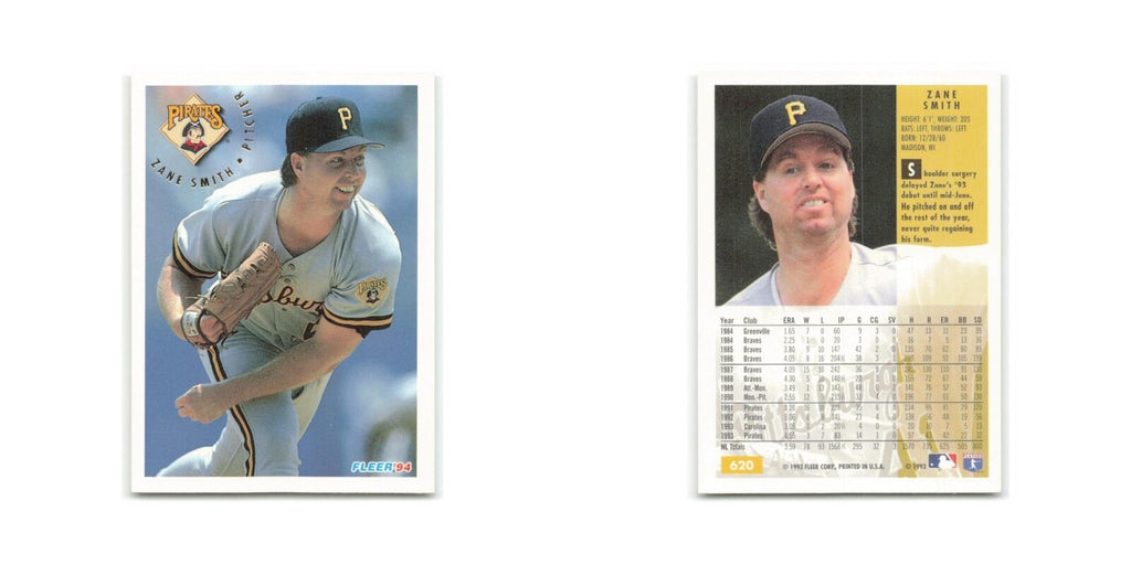Zane Smith 1994 Fleer #620 Pittsburgh Pirates Baseball Card NM