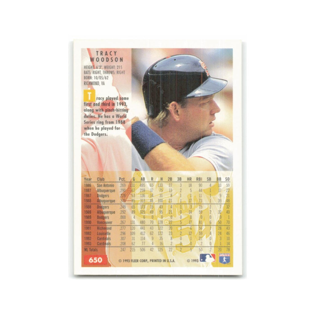 Tracy Woodson 1994 Fleer #650 St. Louis Cardinals Baseball Card NM